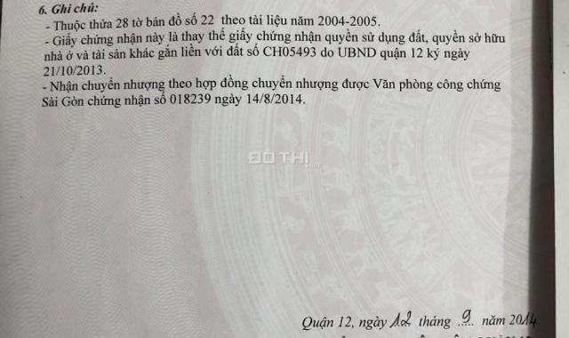 Nhà 1 sẹc Hà Huy Giáp, Thạnh Xuân, Q. 12, HCM