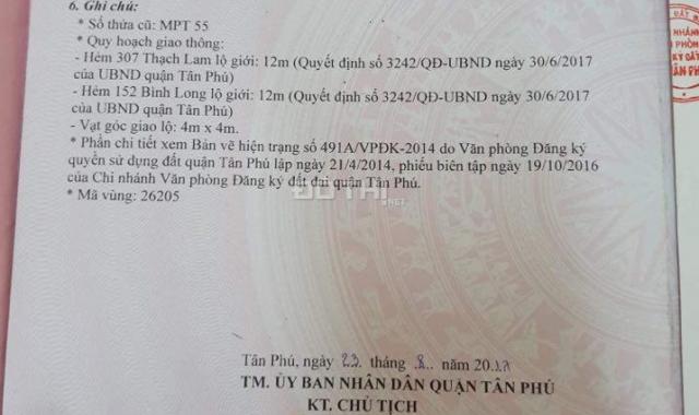 Cần bán gấp đất đẹp HXH tại đường Thạch Lam, phường Phú Thạnh, Tân Phú, giá đầu tư