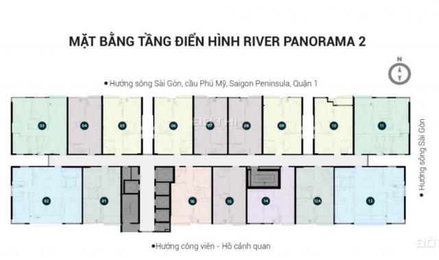 Bán CH River Panorama view sông SG, 55.3m2 - 2PN, 2,3 tỷ bao thuế phí