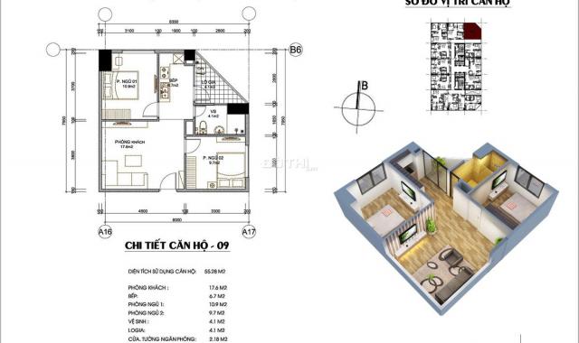 Bán căn hộ chung cư tại dự án FLC Garden City, Nam Từ Liêm, Hà Nội, diện tích 50m2, giá TT 800tr