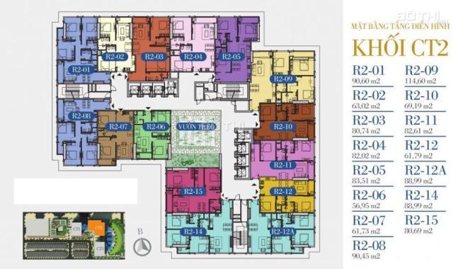 Bán căn 1203 tòa R2, 2PN, 80.7m2 chung cư Sunshine Riverside Tây Hồ, đa dạng tiện ích, full NT