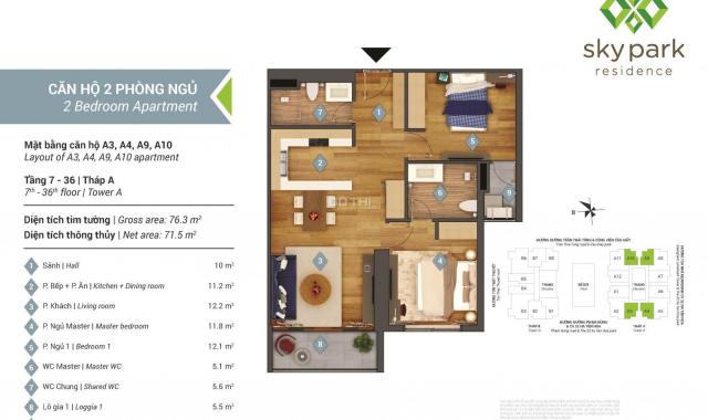 Các căn cần chuyển nhượng, giá tốt chung cư Sky Park Residence, số 3 Tôn Thất Thuyết