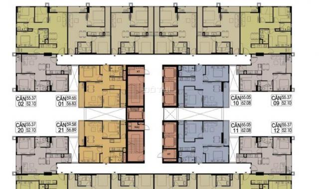 Bán gấp căn 59m2, 2PN, 1WC tầng trung, Giá 1.57 tỷ, dự án Hateco Apollo, LH: 0961148581