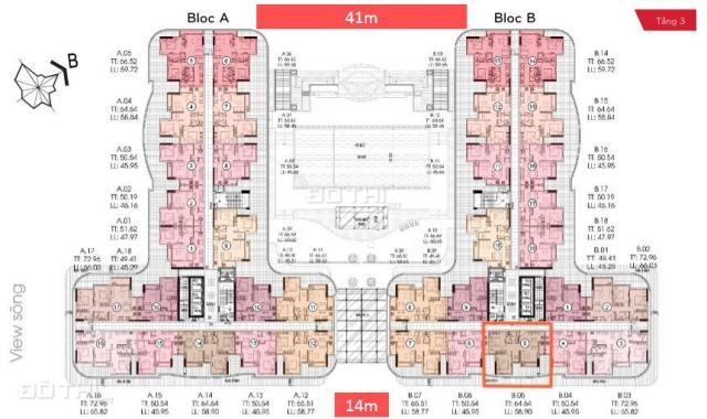 Conic Riverside bán căn B16.05 65m2 2PN 1WC, giao nhà T10/2020, giá 1.628tỷ, LH 0905 080 287 (Phúc)