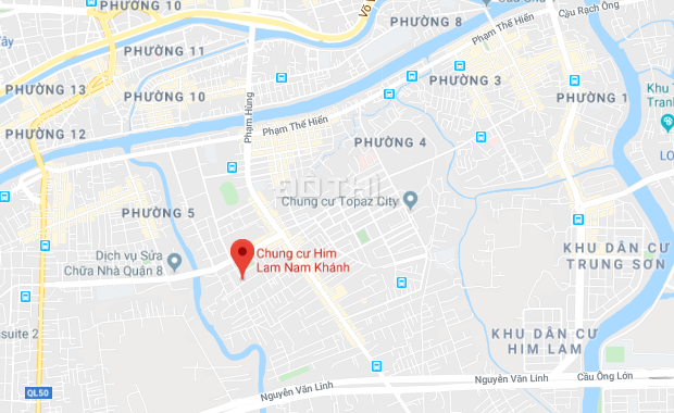Cần cho thuê nhanh chung cư Him Lam Nam Khánh đối diện CH Giai Việt Quận 8, 2PN, 2WC, 8 tr/th
