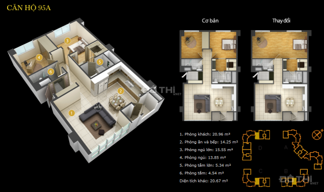 Bán căn hộ block D - 2PN - giá 3,9 tỷ. Nội thất cơ bản, view 81 tầng