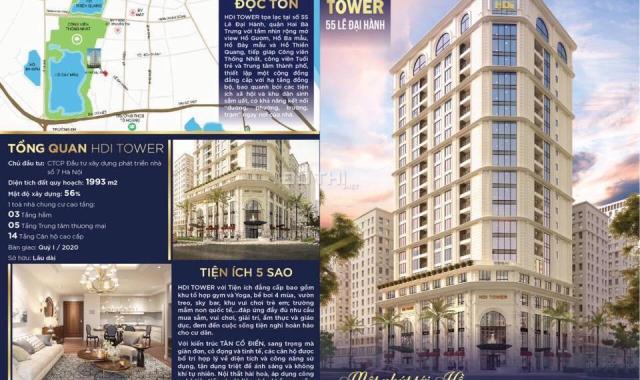 Bán căn 3PN BC Đông Nam tầng cao chung cư 55 Lê Đại Hành HDI Tower 8.1 tỷ, CK 100tr, ngân hàng 70%