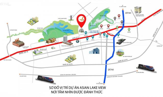 Suất nội bộ lô góc cổng chính dự án Asian Lake View Bình Phước, CK 16%, giá 1,2 tỷ Sổ hồng riêng