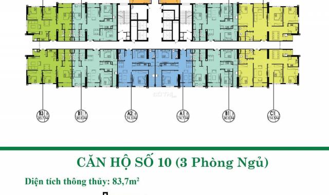 Căn hộ số 10 tòa A6, diện tích thông thủy 81m2 chung cư An Bình City
