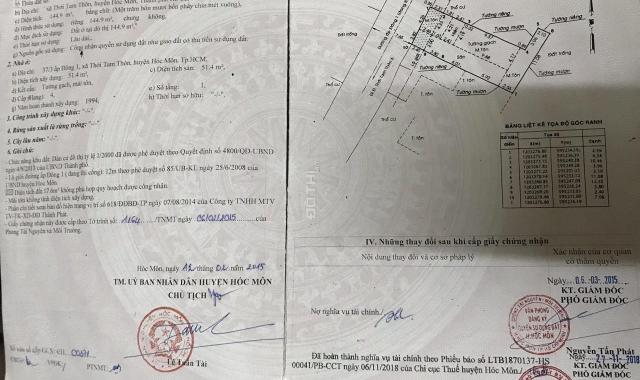 Bán mặt tiền chợ Thới Tam Thôn, 145m2, mua bán KD ok, 6 tỷ TL