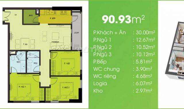 Căn hộ 3 phòng ngủ tại dự án Viễn Đông Star - Số 1 Giáp Nhị, Thịnh Liệt, Hoàng Mai, Hà Nội