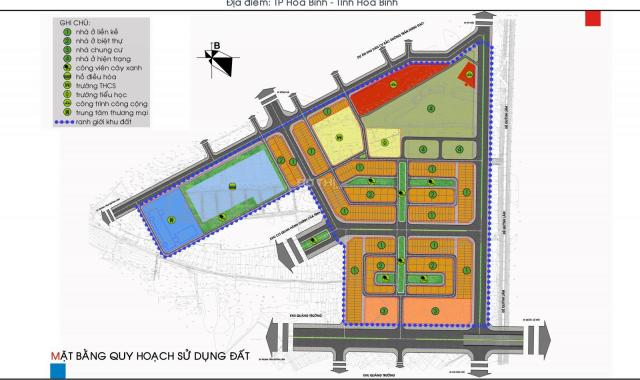 Bán đất nền trung tâm TP Hòa Bình, khu đô thị mới đường Trần Hưng Đạo. Giá 17tr/m2, call 0917658355