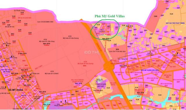 Bán đất nền dự án tại dự án Phú Mỹ Gold City, Phú Mỹ, Bà Rịa Vũng Tàu, diện tích 100m2, giá 8 tr/m2