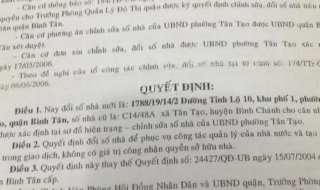 Cần bán nhà đẹp đường Tỉnh Lộ 10, 80m2, giá tốt tại Bình Tân, TP HCM