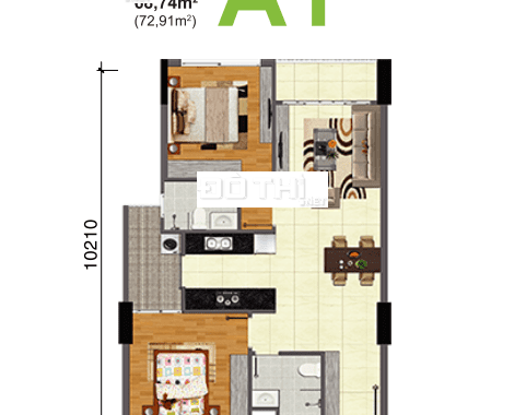 Suất nội bộ chung cư Bộ Công An, quận 2, full nội thất, giá 2.8 tỷ