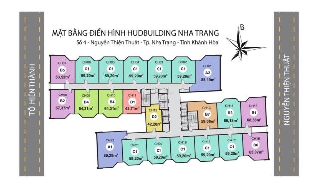 Bán căn 2 phòng ngủ Hud Building Nha Trang, giá rẻ