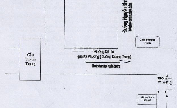 Bán đất có nhà nát tại đường Quốc Lộ 1A, xã Kỳ Phương, Kỳ Anh, Hà Tĩnh, diện tích 417m2