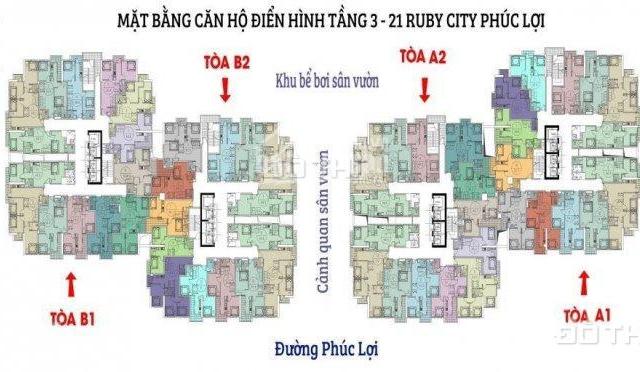Bán căn hộ chung cư Ruby City 3 Phúc Lợi, Long Biên, Hà Nội. Diện tích 45 - 70m2, giá 20 triệu/m2