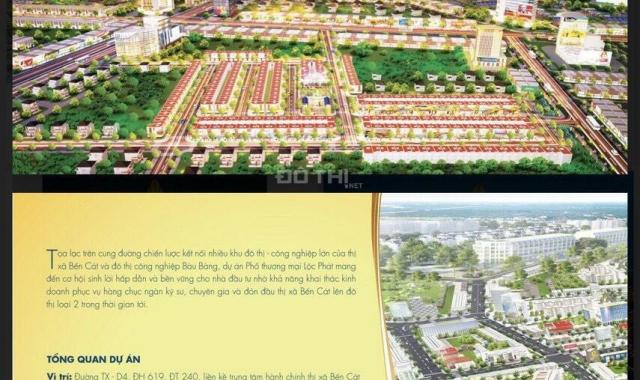 Bán đất nền dự án tại dự án phố thương mại Lộc Phát, Bàu Bàng, Bình Dương diện tích 80m2 giá 520 tr
