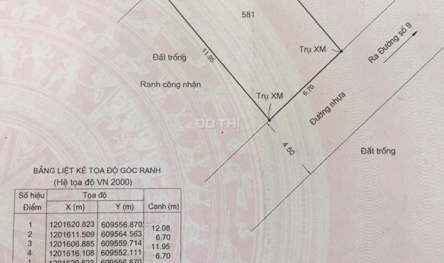 Bán gấp lô đất đẹp 6.7x12m = 80m2 tại đường Số 9 - Phạm Văn Đồng, Linh Tây, Thủ Đức