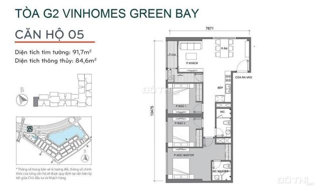Bán căn hộ chung cư tại Vinhomes Green Bay Mễ Trì, Nam Từ Liêm, Hà Nội diện tích 92m2