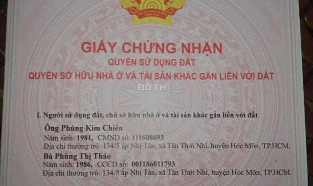 Bán nhà mặt tiền 1 lầu 1 trệt, SHR, giá tốt ở xã Tân Thới Nhì, Hóc Môn