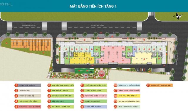 Giá cực sốc: 1,3 tỷ/ căn 2 phòng ngủ - mặt đường Trần Thủ Độ - đầy đủ tiện ích: Bể bơi, sân vườn