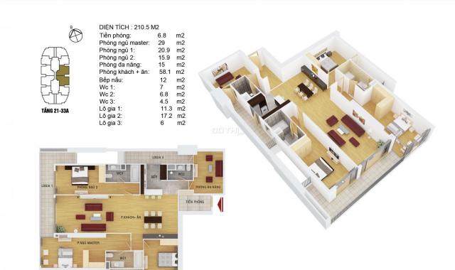 Nhượng gấp căn hộ 2910, 4PN ban công ĐN, 194m2/210m2, giá chỉ 6,9 tỷ tại cc Discovery Complex