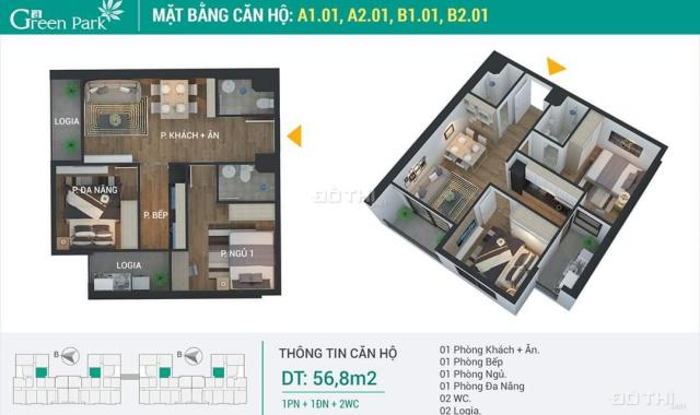 Mở bán căn hộ 1.3 tỷ Quận Hoàng Mai, full tiện ích, NT cao cấp