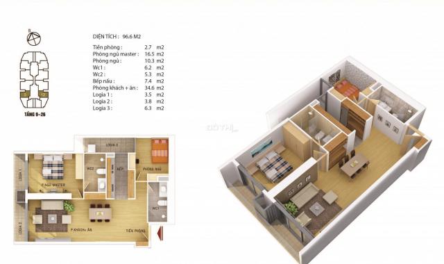 Bán căn hộ tầng 16, 31tr/m2, chỉ đóng 2 tỷ nhận nhà ngay tại CC Discovery Complex, 302 Cầu Giấy