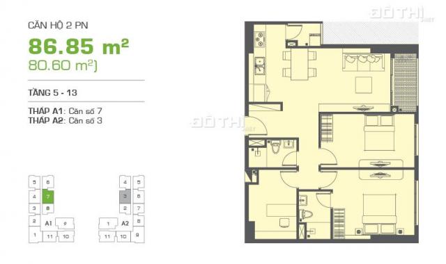 Cần bán căn hộ Tropic Garden 88m2, 2PN có phòng thay đồ nội thất cao cấp