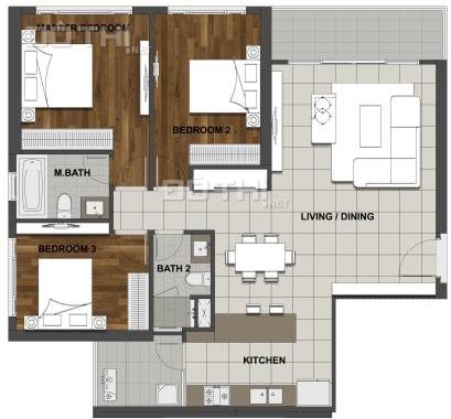 Bán lỗ căn hộ, The View - Keppel Land, Quận 7. Diện tích 125m2, thiết kế 3 phòng, nhà thô, căn góc