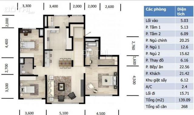 Bán căn hộ cao cấp 139,2m2 tòa CT1 Hyundai Hillstate Hà Đông, 0977189998
