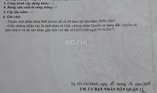 Bán đất tại đường Thạnh Xuân 52, Phường Thạnh Xuân, Quận 12, Hồ Chí Minh, DT 52.416m2, giá 2.1 tỷ