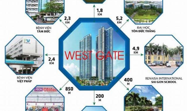 Mở bán căn hộ West Gate trung tâm cửa ngõ phía Tây Bình Chánh chỉ 1,8 tỷ/2PN. LH 0909916089