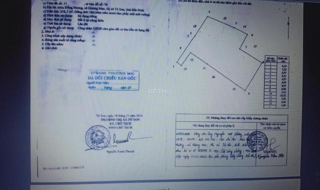 Bán nhà riêng tại xã Hương Mạc, Từ Sơn, Bắc Ninh diện tích 258.1m2, giá 2.5 tỷ