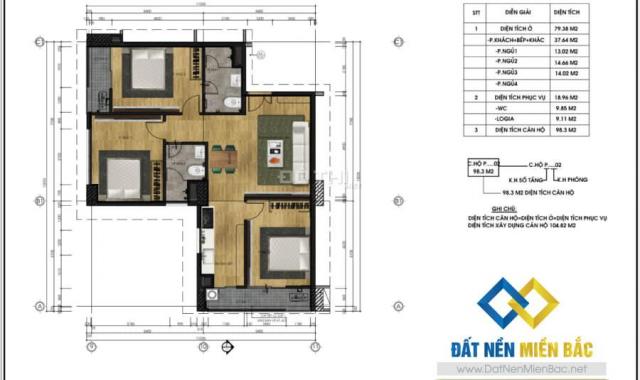 Bán căn hộ chung cư tại dự án chung cư CT5 - CT6 Lê Đức Thọ, Nam Từ Liêm, Hà Nội, DT 103.21m2