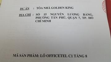 Chính chủ cần bán căn hộ condotel Golden King Phú Mỹ Hưng, Q7