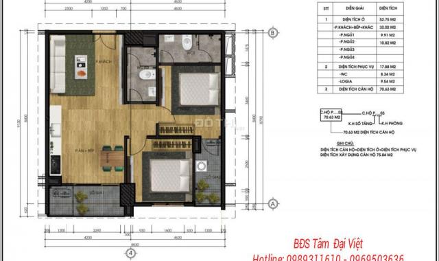 Bán cắt lỗ căn hộ hot nhất dự án CT5 - CT6 Lê Đức Thọ, Mỹ Đình DT 70,63m2, giá chỉ từ 32tr/m2