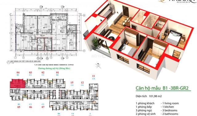 Cần tiền bán gấp căn góc 3 phòng ngủ siêu đẹp, giá rẻ tòa Pandora Thanh Xuân