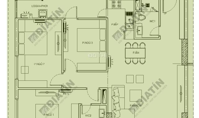 Bán căn 3 phòng ngủ, 107.2m2 tòa CT1B chung cư Panorama Hoàng Mai