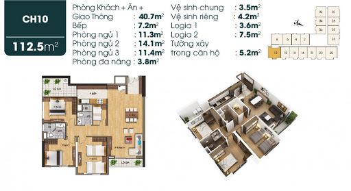 Chào bán căn 3PN + 1 view đẹp nhất dự án - 112.5m2 - có 950tr vào ở ngay - hỗ trợ vay