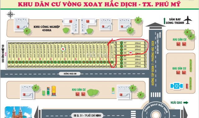 Bán đất nền dự án tại Đường Hắc Dịch - Tóc Tiên, Xã Hắc Dịch, Phú Mỹ, Bà Rịa Vũng Tàu, DT 200m2