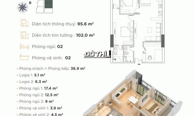 Bán căn hộ 3PN, 95,6m2 view công viên Cầu Giấy tầng 18, CK ngay 4%, giá CĐT