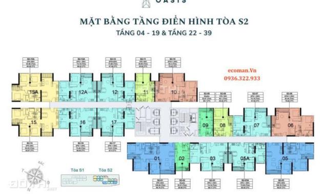 Bán căn hộ chung cư tại dự án chung cư Sky Oasis, Văn Giang, Hưng Yên, DT 75m2, giá 1.99 tỷ