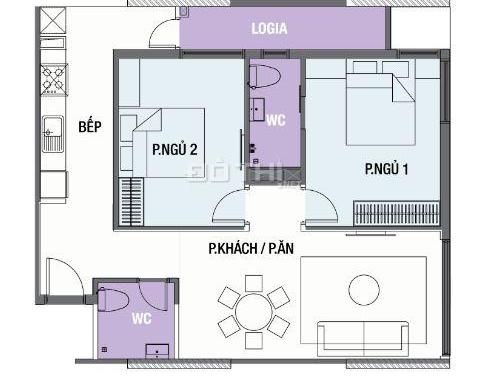 Bán căn hộ 2 ngủ rộng nhất chung cư The One - Gamuda - Hoàng Mai full đồ giá 1.62 tỷ