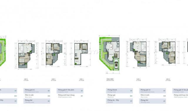 Bán nhà phố Verosa Park Khang Điền, DT sàn XD 191m2, 4 tầng, tặng gói NT 1 tỷ