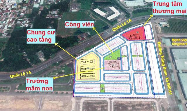 Đất mặt tiền QL 1A, KCN Bàu Xéo, ngay công ty Shingmark 50.000 công nhân