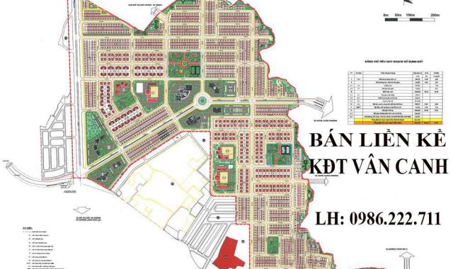 Chính chủ bán gấp nhà liền kề LK 39 KĐT Vân Canh Hud, Hoài Đức. DT 100m2, SĐCC, giá: 53 triệu/m2