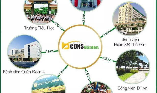 Độc nhất Bcons Garden 2 căn góc 63m2 và 44m2 - Ban công thoáng mát - 2PN chỉ từ 1,07 tỷ, TT 10%